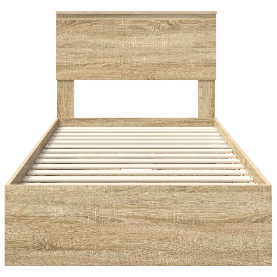 Opbevaringsseng Sonoma eg 90 x 200 cm Konstrueret træ