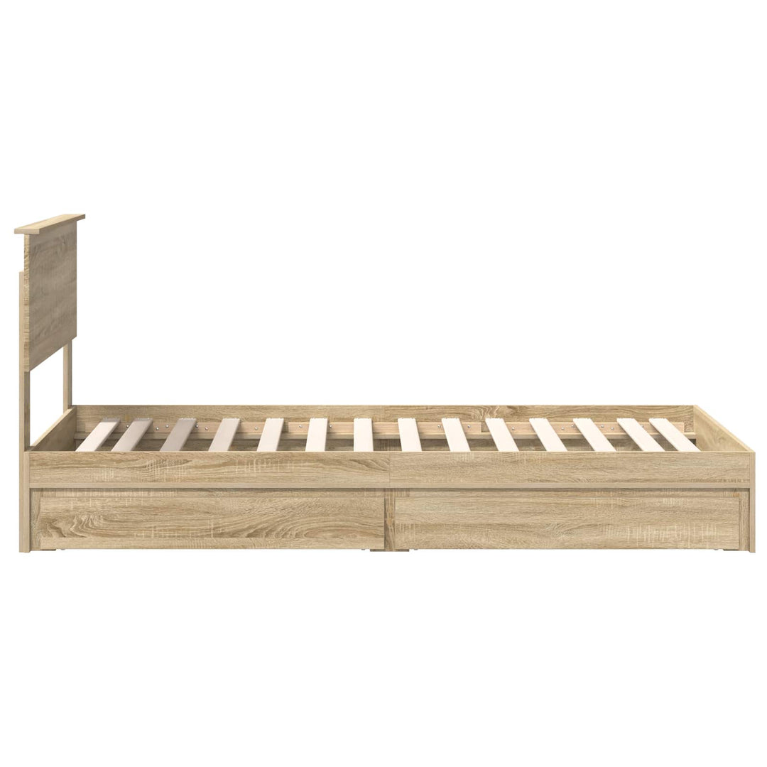 Opbevaringsseng Sonoma eg 90 x 200 cm Konstrueret træ