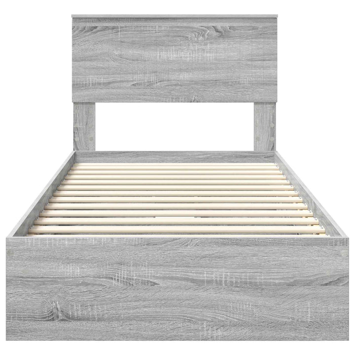 Opbevaringsseng Grå Sonoma 90 x 200 cm Konstrueret træ