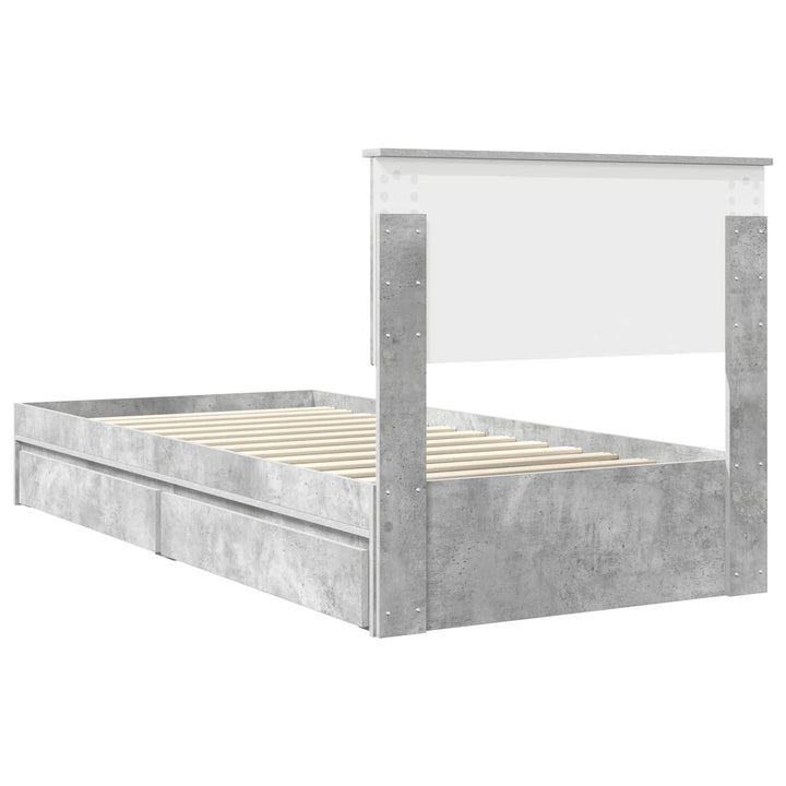 Opbevaringsseng Beton Grå 90 x 190 cm Konstrueret træ