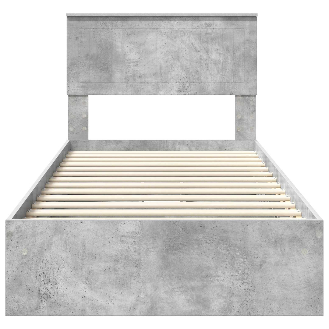 Opbevaringsseng Beton Grå 90 x 190 cm Konstrueret træ