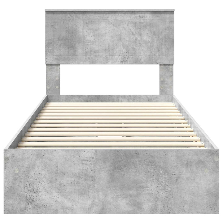 Opbevaringsseng Beton Grå 90 x 190 cm Konstrueret træ