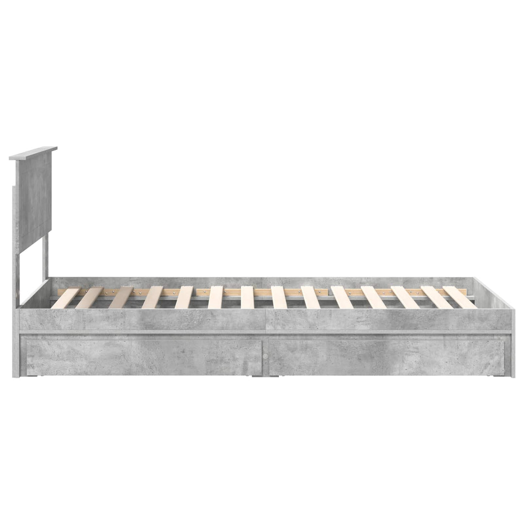 Opbevaringsseng Beton Grå 90 x 190 cm Konstrueret træ