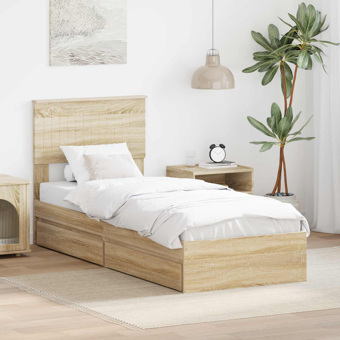 Opbevaringsseng Sonoma eg 75 x 190 cm Konstrueret træ