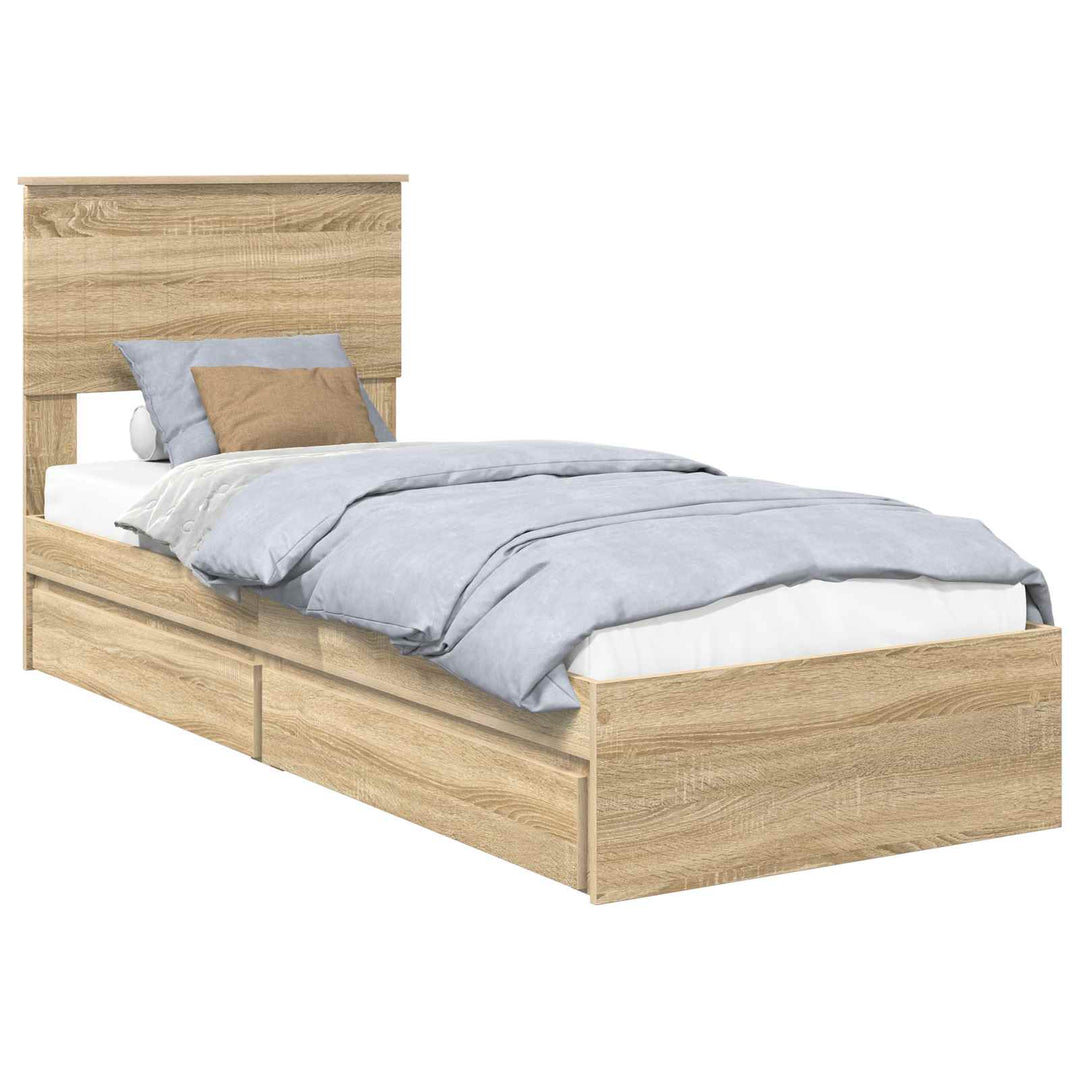 Opbevaringsseng Sonoma eg 75 x 190 cm Konstrueret træ