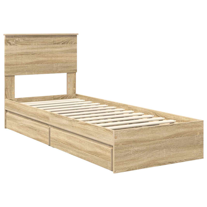 Opbevaringsseng Sonoma eg 75 x 190 cm Konstrueret træ