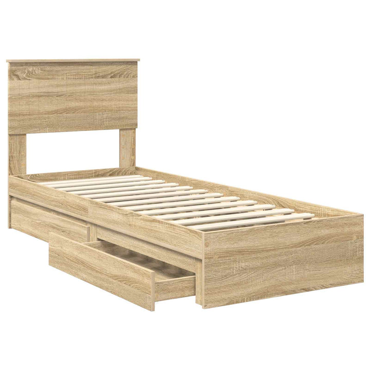 Opbevaringsseng Sonoma eg 75 x 190 cm Konstrueret træ