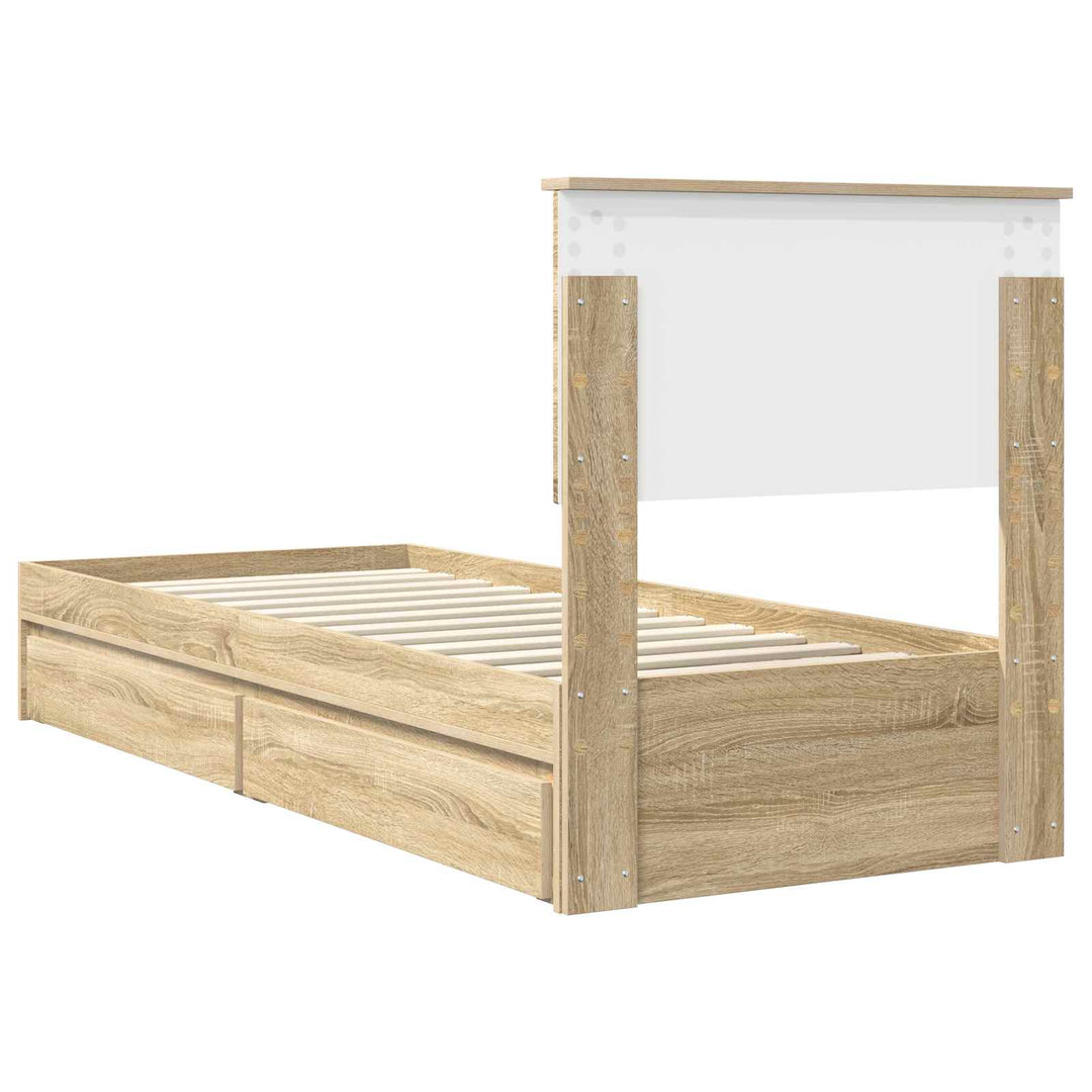 Opbevaringsseng Sonoma eg 75 x 190 cm Konstrueret træ