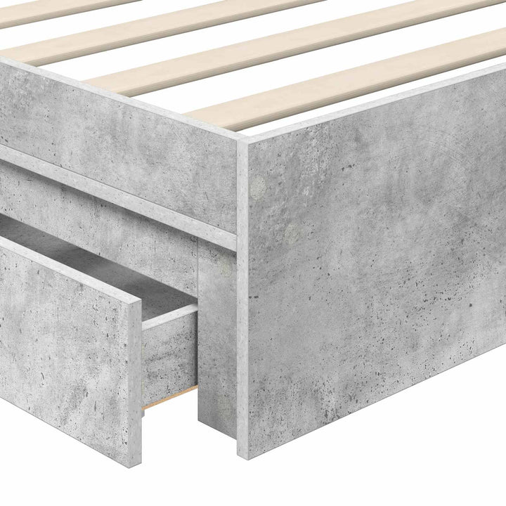 Opbevaringsseng Beton Grå 75 x 190 cm Konstrueret træ