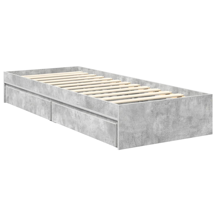 Opbevaringsseng Beton Grå 75 x 190 cm Konstrueret træ