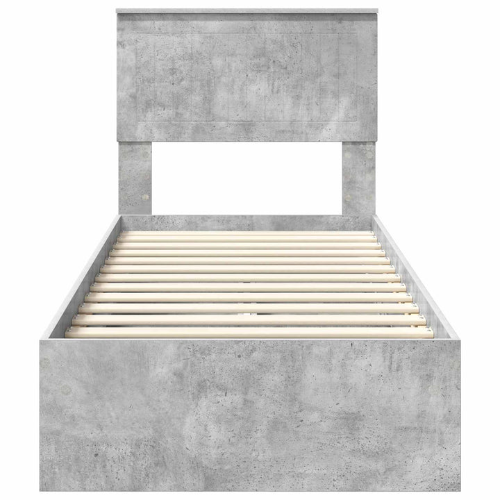 Opbevaringsseng Beton Grå 75 x 190 cm Konstrueret træ