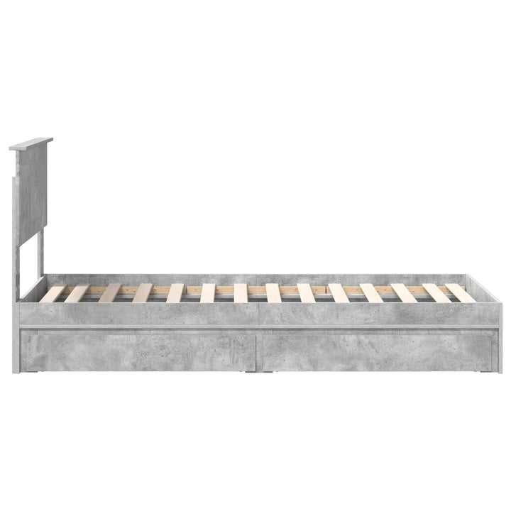 Opbevaringsseng Beton Grå 75 x 190 cm Konstrueret træ