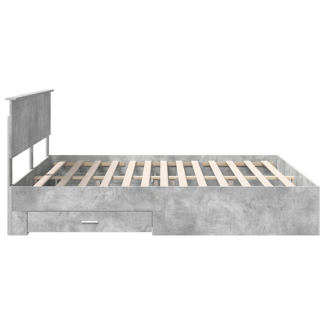 Sengestel med skuffe Betongrå 180 x 200 cm Konstrueret træ