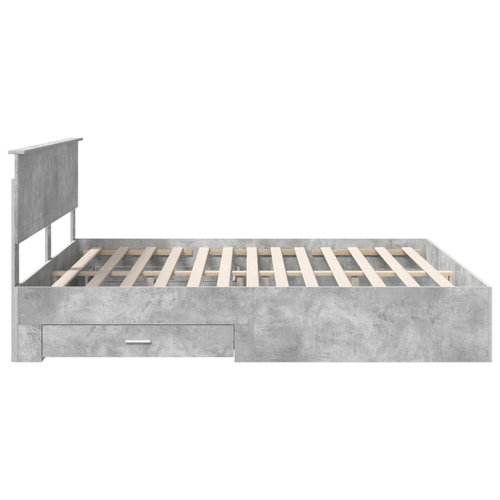 Sengestel med skuffe Betongrå 180 x 200 cm Konstrueret træ