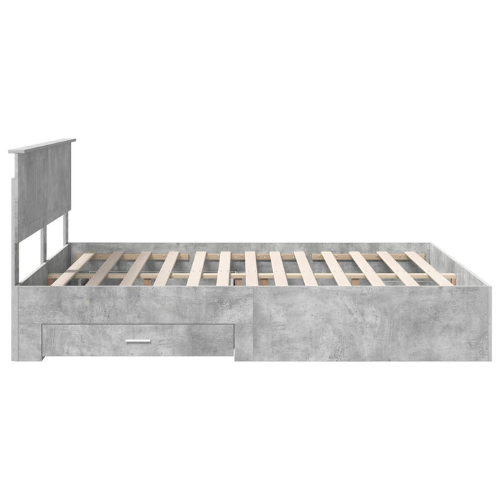Sengestel med skuffe Betongrå 160 x 200 cm Konstrueret træ