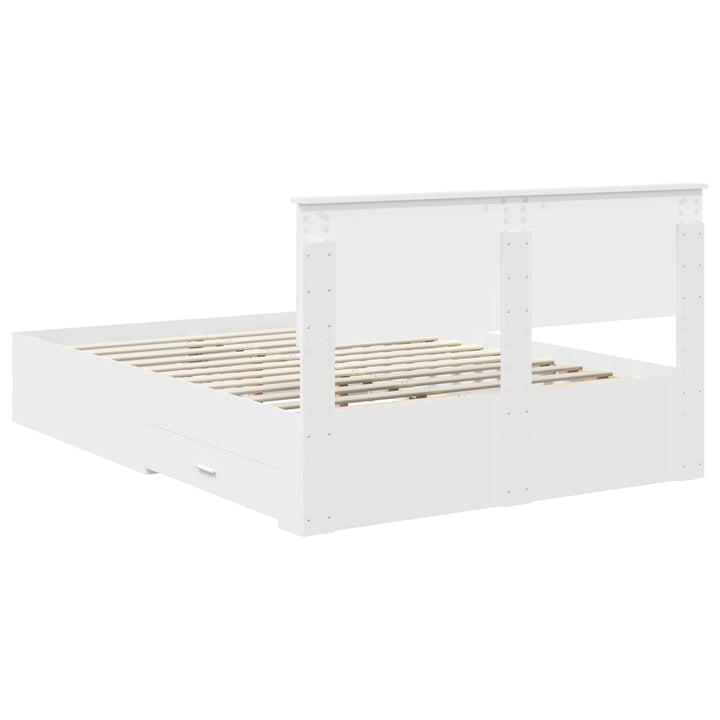 Sengestel med skuffe Hvid 140 x 200 cm Konstrueret træ