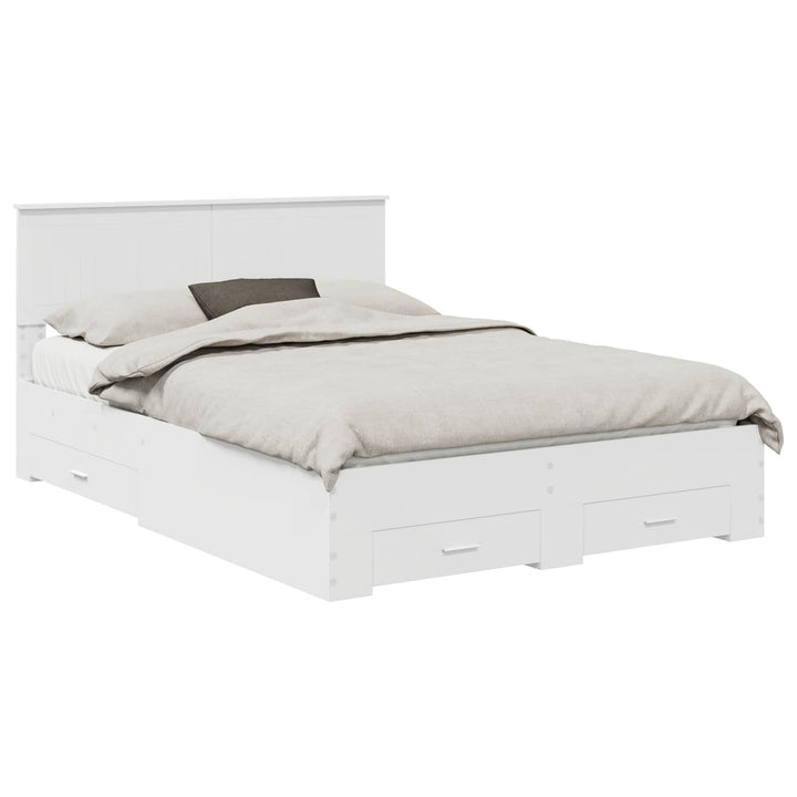 Sengestel med skuffe Hvid 140 x 190 cm Konstrueret træ