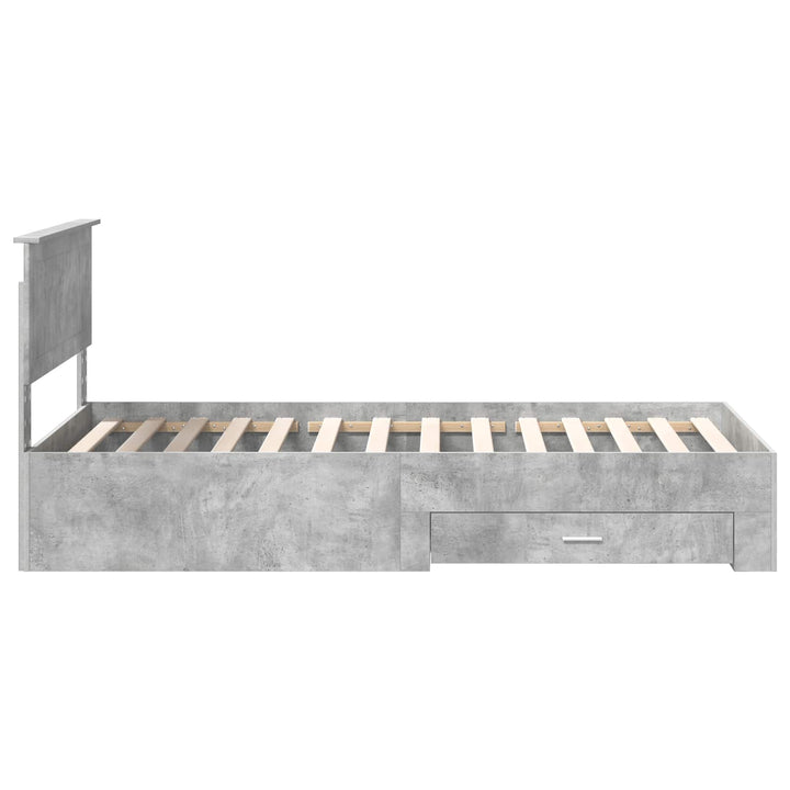 Sengestel med skuffe Betongrå 100 x 200 cm Konstrueret træ