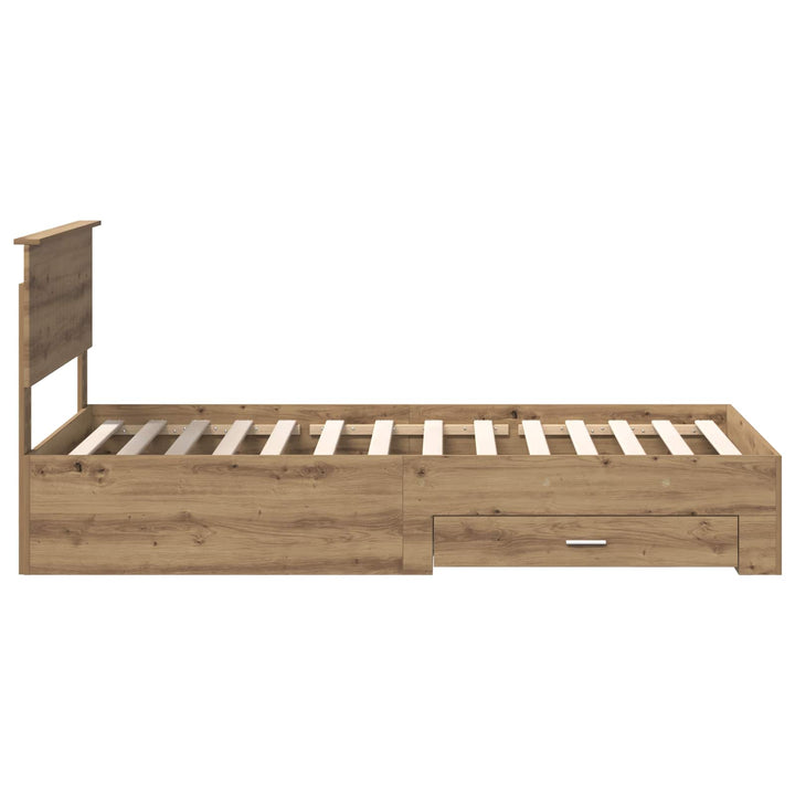 Sengestel med skuffe Artisan-eg 100 x 200 cm Konstrueret træ
