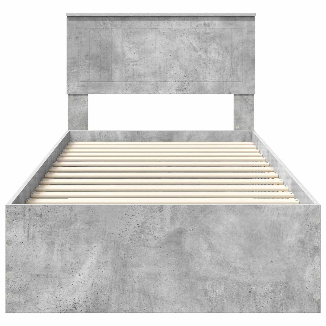 Sengestel med skuffe Betongrå 90 x 200 cm Konstrueret træ
