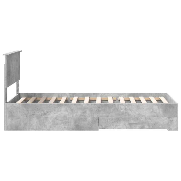 Sengestel med skuffe Betongrå 90 x 200 cm Konstrueret træ