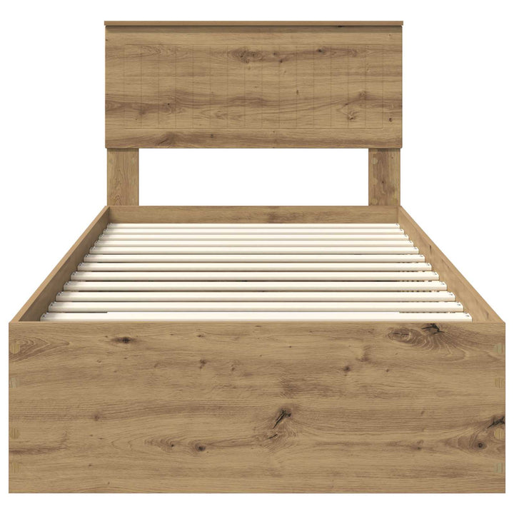 Sengestel med skuffe Artisan-eg 90 x 200 cm Konstrueret træ