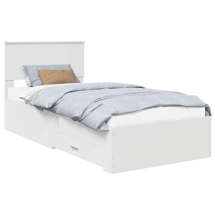 Sengestel med skuffe Hvid 90 x 190 cm Konstrueret træ