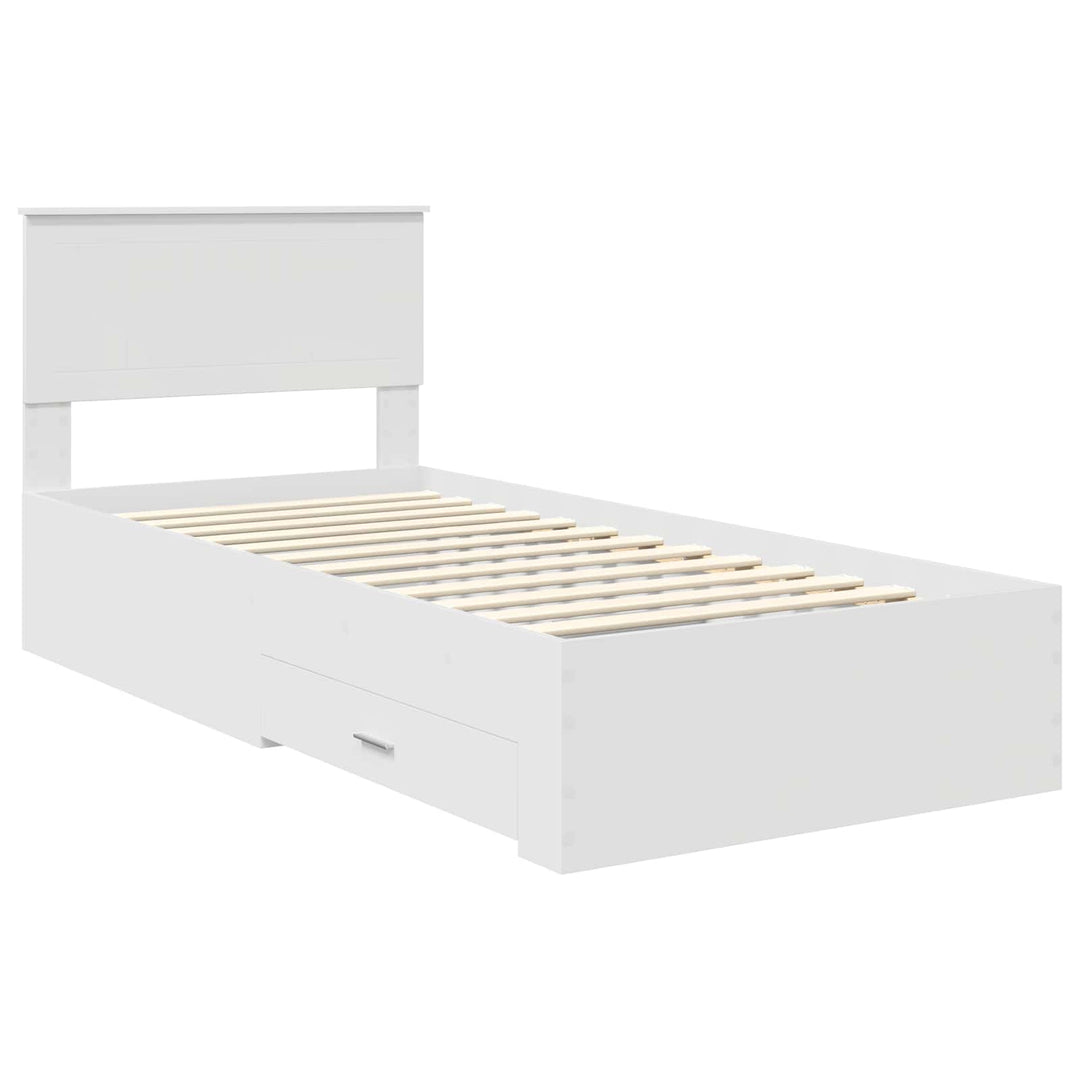 Sengestel med skuffe Hvid 90 x 190 cm Konstrueret træ