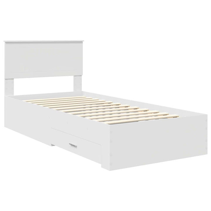 Sengestel med skuffe Hvid 90 x 190 cm Konstrueret træ