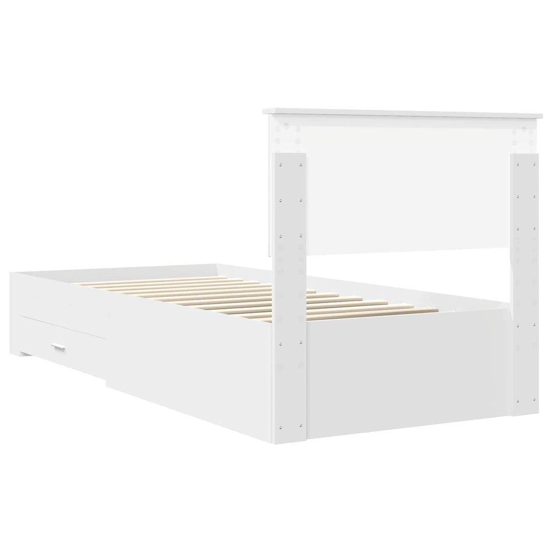 Sengestel med skuffe Hvid 90 x 190 cm Konstrueret træ