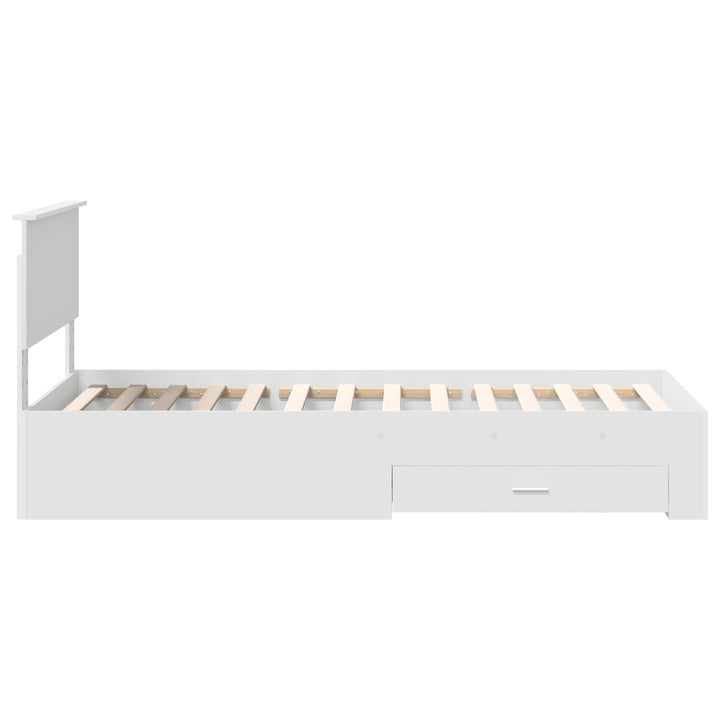 Sengestel med skuffe Hvid 90 x 190 cm Konstrueret træ