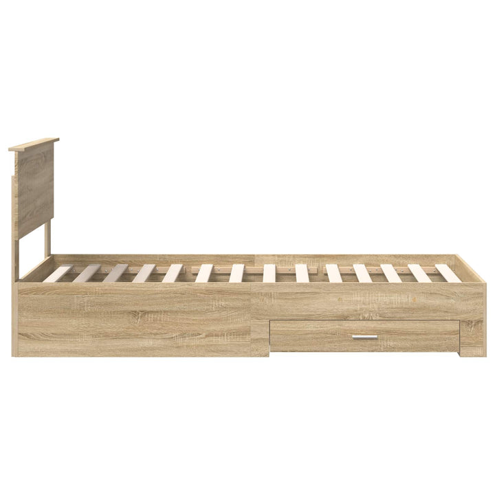 Sengestel med skuffe Sonoma-eg 90 x 190 cm Konstrueret træ