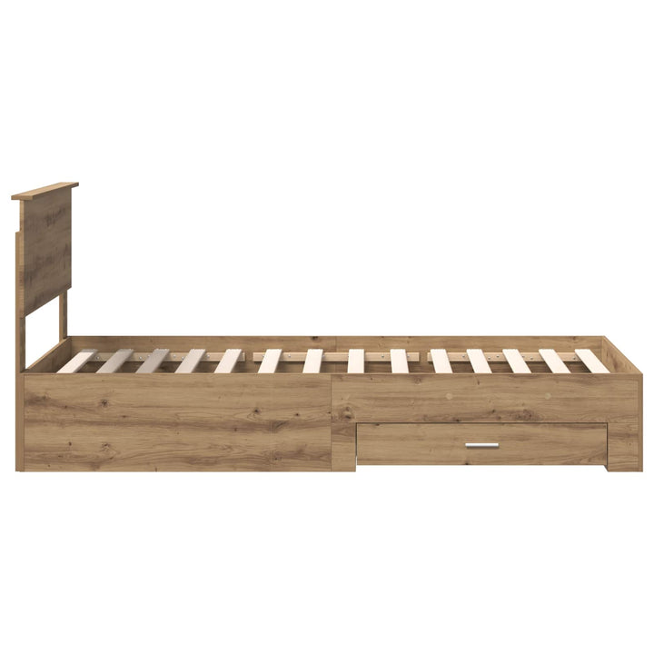 Sengestel med skuffe Artisan-eg 90 x 190 cm Konstrueret træ