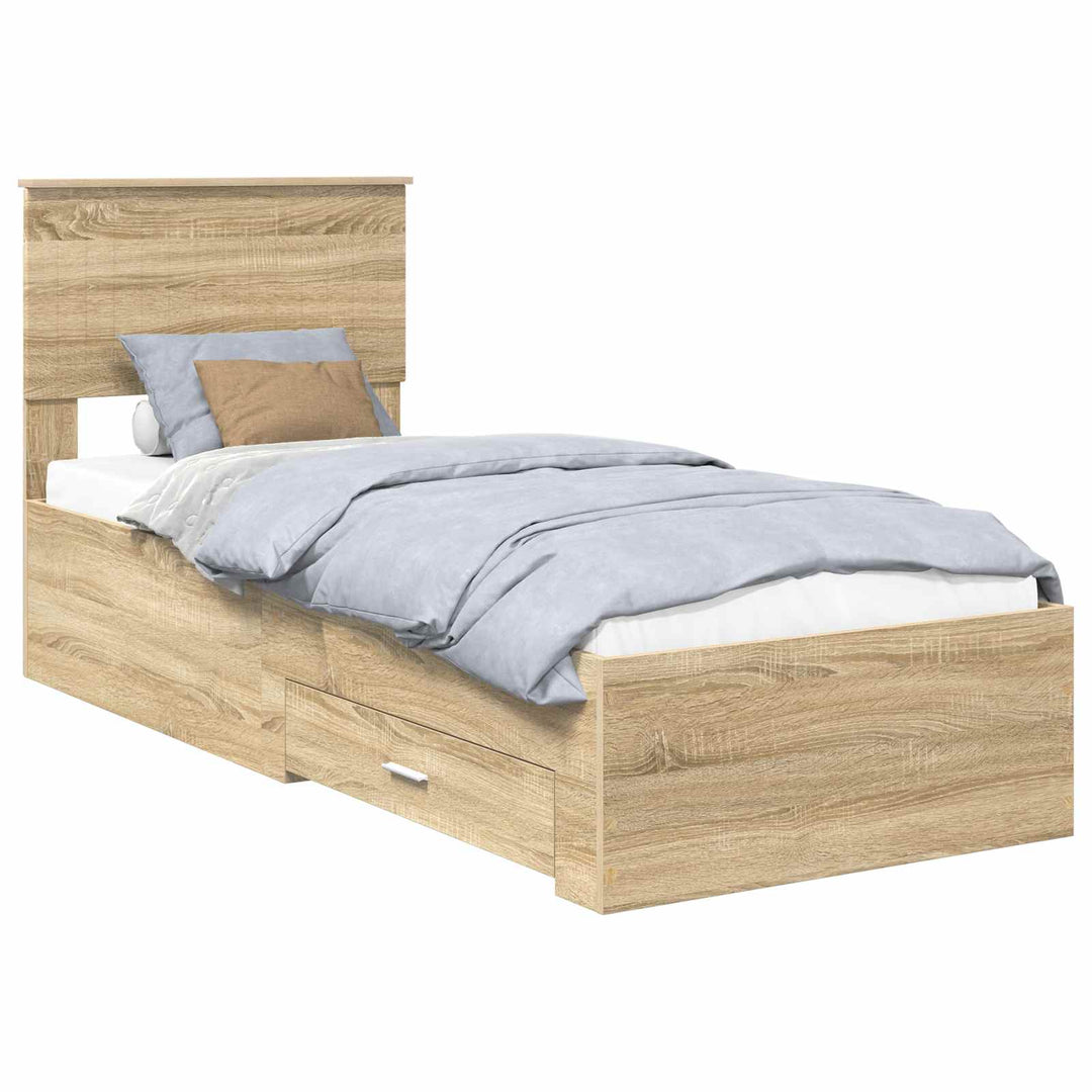 Sengestel Sonoma Eg og Sølv 75 x 190 cm Konstrueret træ