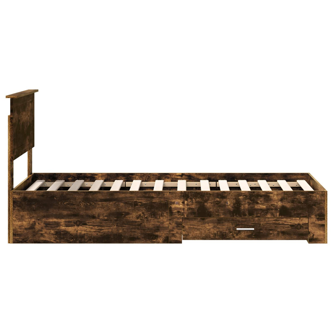 Sengestel Røget Eg og Sølv 75 x 190 cm Konstrueret træ