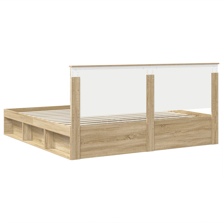 Sengestel med hovedgærde Sonoma 200 x 200 cm Massiv fyrretræ