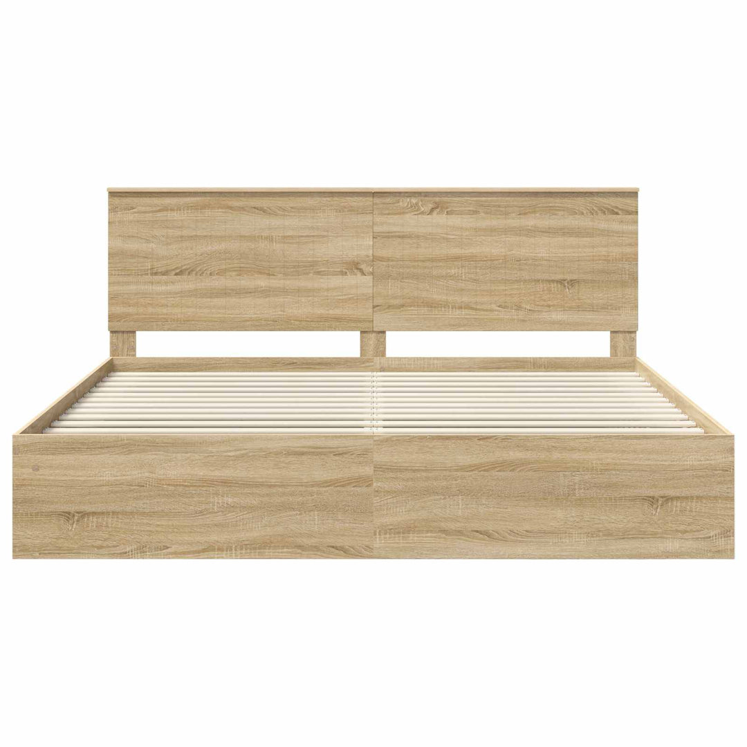 Sengestel med hovedgærde Sonoma 200 x 200 cm Massiv fyrretræ