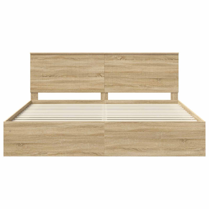 Sengestel med hovedgærde Sonoma 200 x 200 cm Massiv fyrretræ