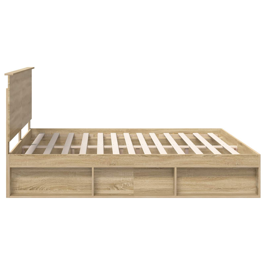 Sengestel med hovedgærde Sonoma 200 x 200 cm Massiv fyrretræ