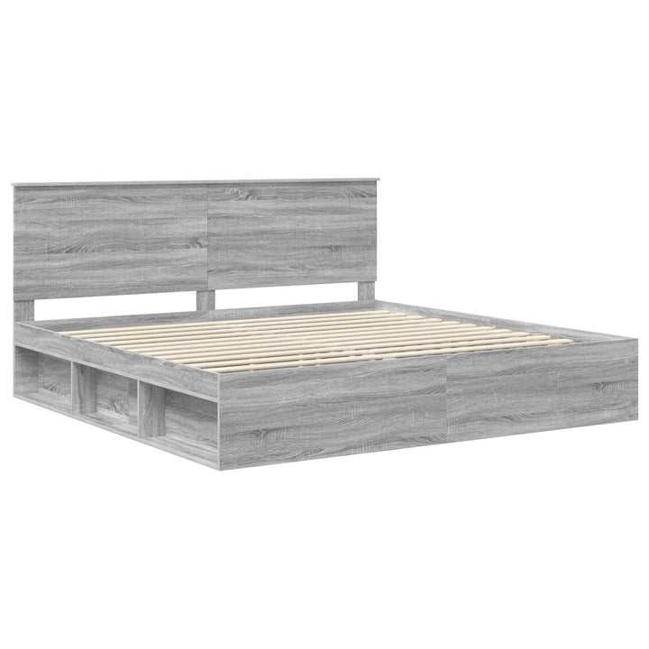 Sengestel Grå Sonoma 200 x 200 cm Massiv fyrretræ