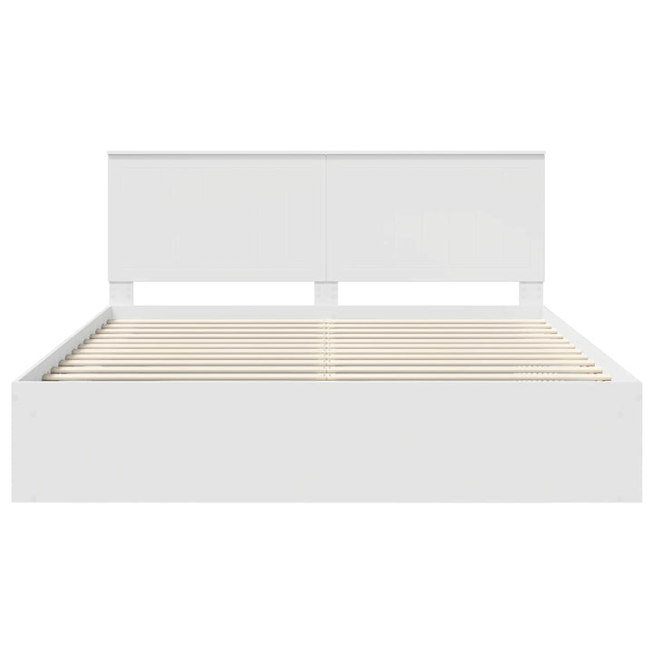 Sengestel med hovedgærde Hvid 180 x 200 cm Massiv fyrretræ