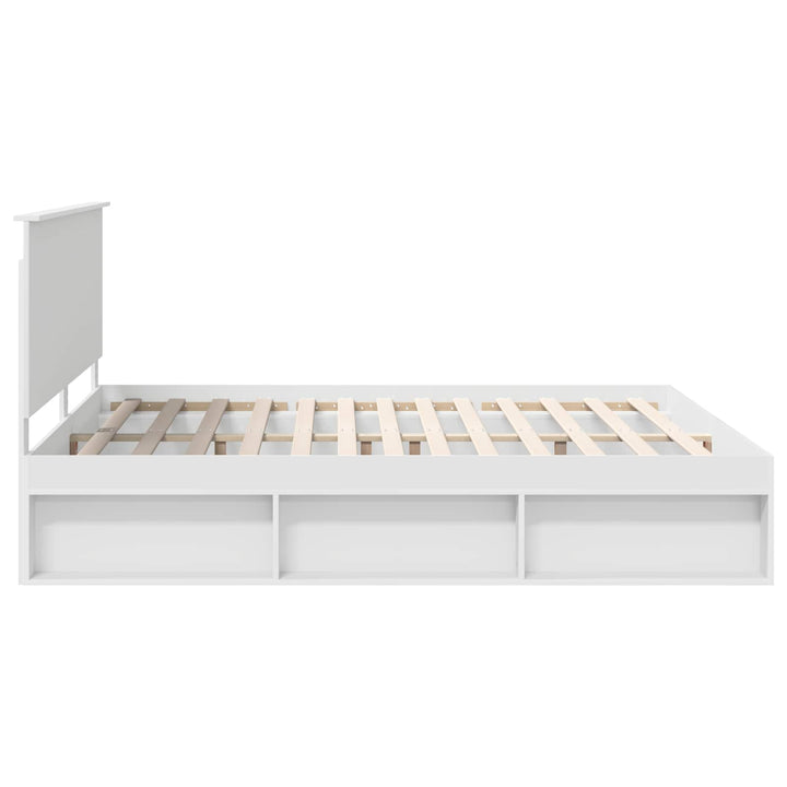 Sengestel med hovedgærde Hvid 180 x 200 cm Massiv fyrretræ