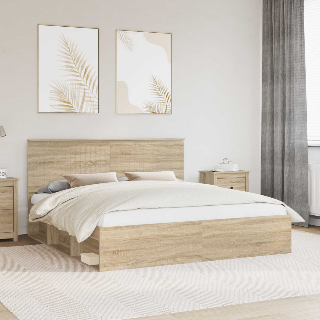 Sengestel med hovedgærde Sonoma 180 x 200 cm Massiv fyrretræ