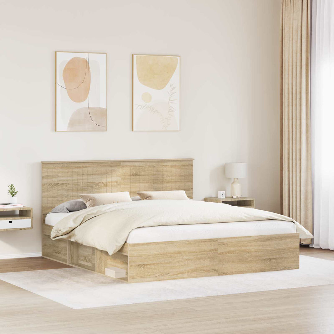 Sengestel med hovedgærde Sonoma 180 x 200 cm Massiv fyrretræ