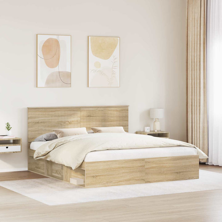 Sengestel med hovedgærde Sonoma 180 x 200 cm Massiv fyrretræ