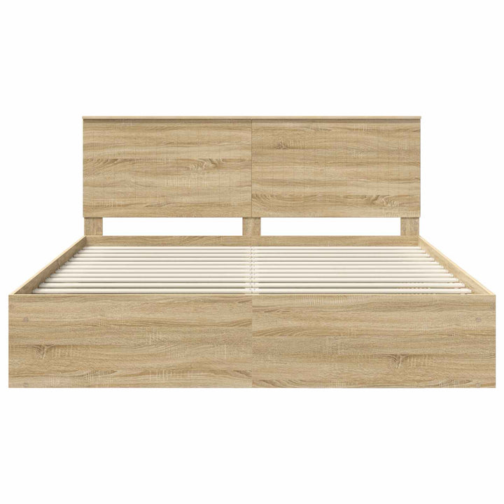Sengestel med hovedgærde Sonoma 180 x 200 cm Massiv fyrretræ