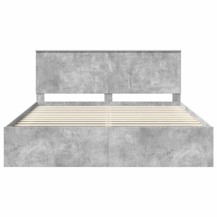 Sengestel med hovedgærde Beton 180 x 200 cm Massiv fyrretræ