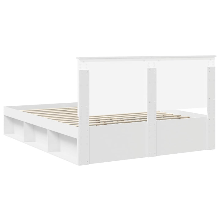 Sengestel med hovedgærde Hvid 160 x 200 cm Massiv fyrretræ