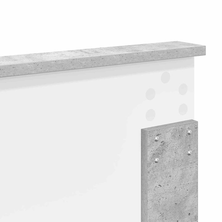 Sengestel med hovedgærde Beton 160 x 200 cm Massiv fyrretræ