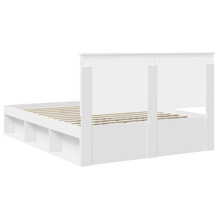 Sengestel med hovedgærde Hvid 150 x 200 cm Massiv fyrretræ